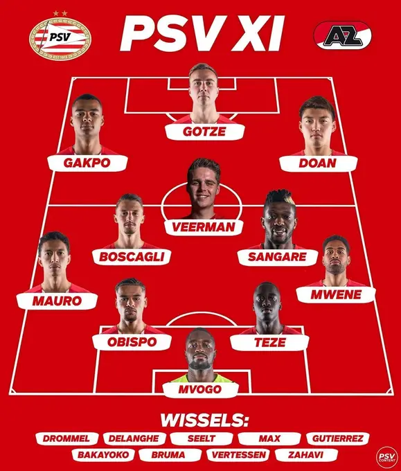 PSV against Maccabi Tel-Aviv in Conference League