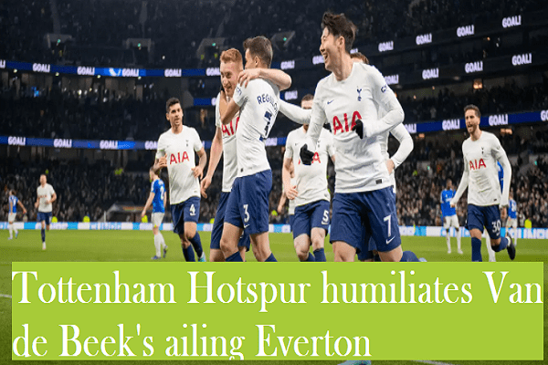 Tottenham Hotspur humiliates Van de Beek's ailing Everton