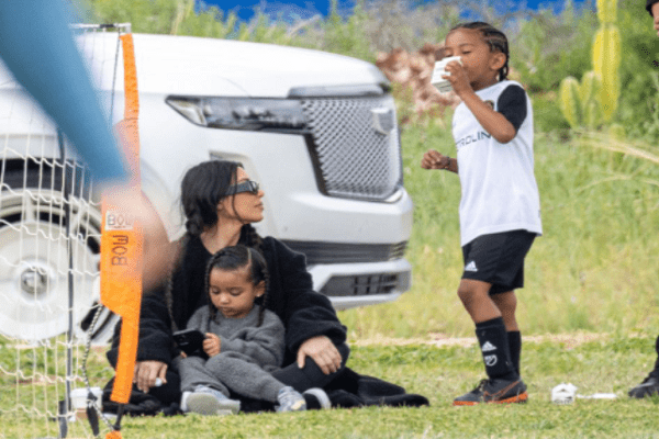 Kim Kardashian Supporter of her son Saint (6 years old), cracking footballer