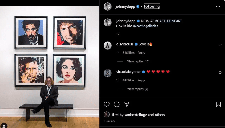 Johnny Depp sells homemade portraits