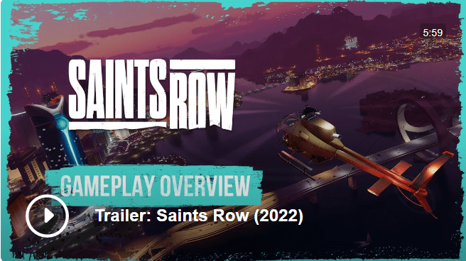 Saints Row - New Games for the month