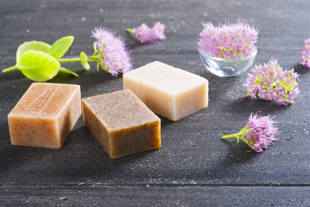 Homemade soap made with antibacterial disinfectant