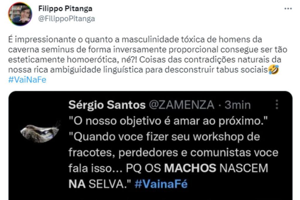 tweet about toxic masculinity in vai na fe