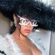 Rihanna shows off her second pregnancy belly in a furry
