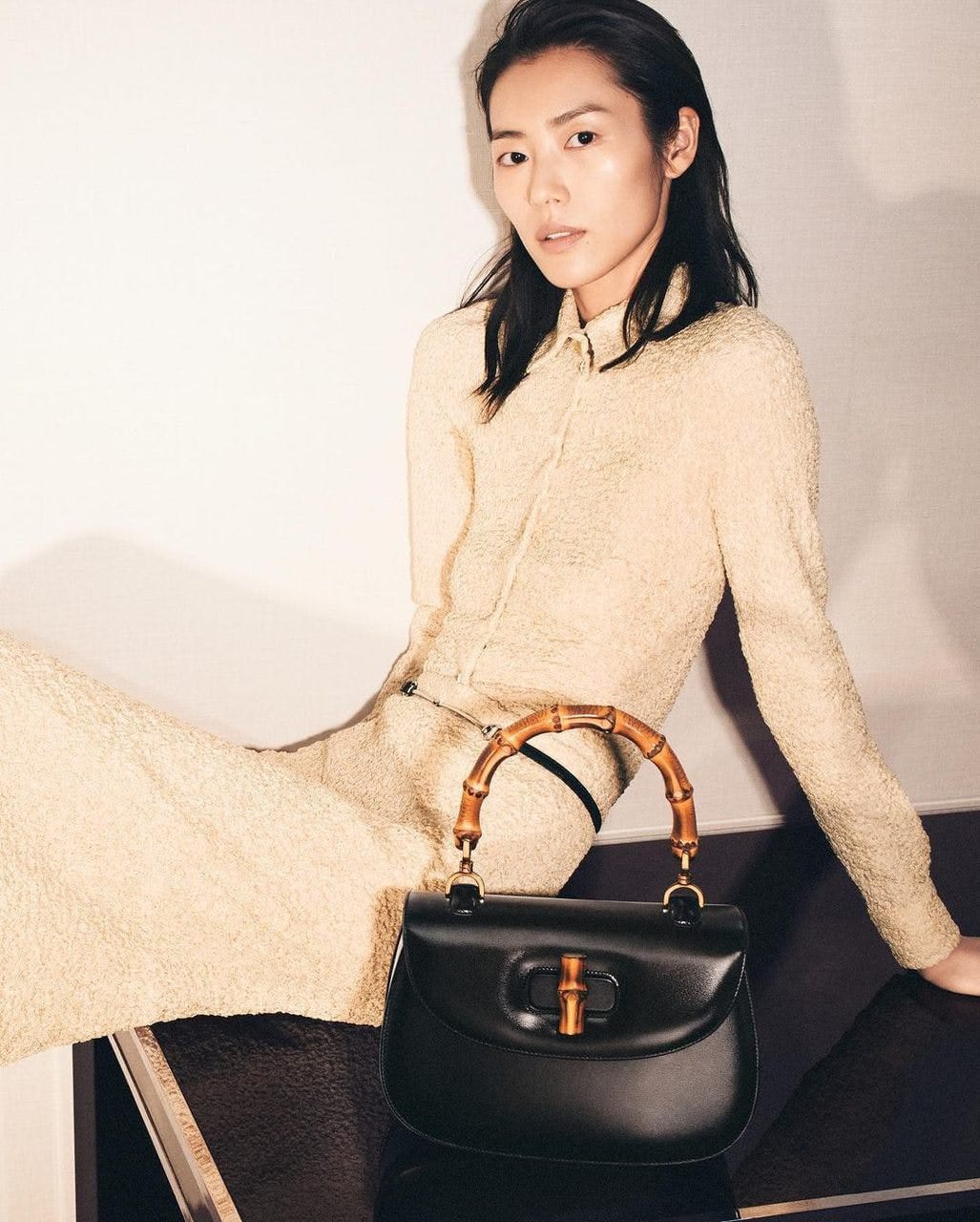 Promotion of the new 1947 Bamboo Bag campaign, starring Liu Wen (Reproduction/Gucci/Instagram)