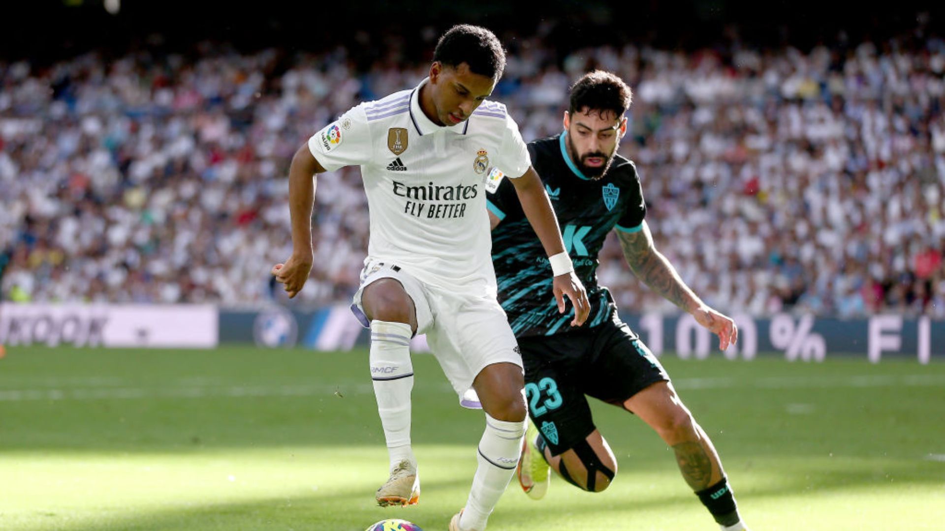 Real Madrid and Rodrygo in action against Almeria
