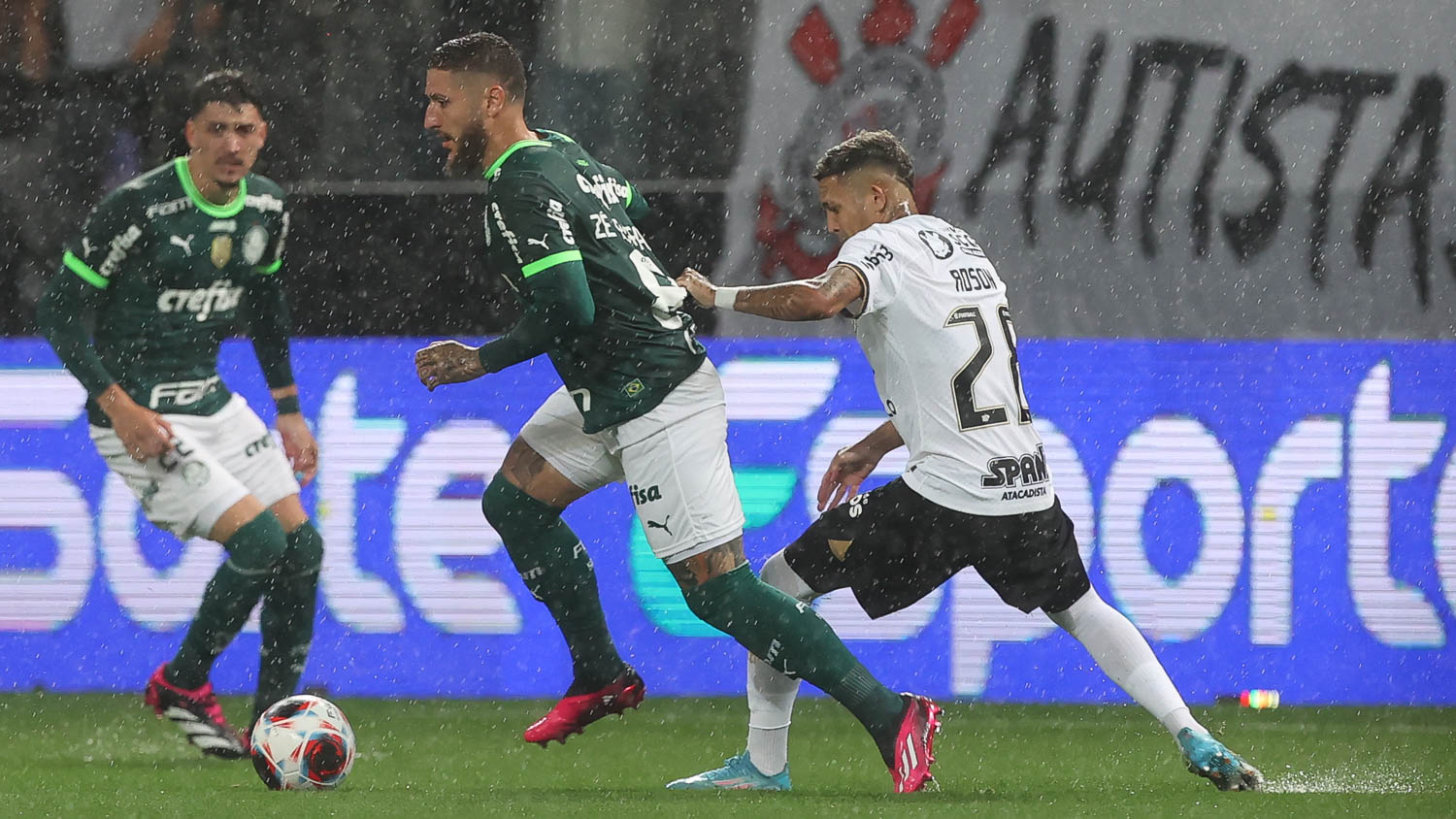 Palmeiras vs Corinthians in action