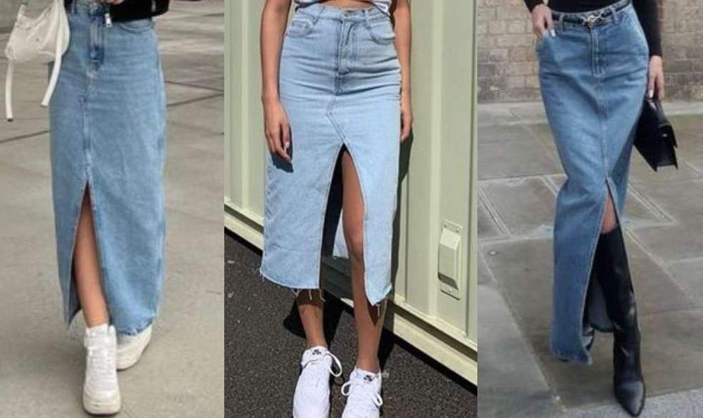 Long denim skirt wins space in the closet of fashionistas
