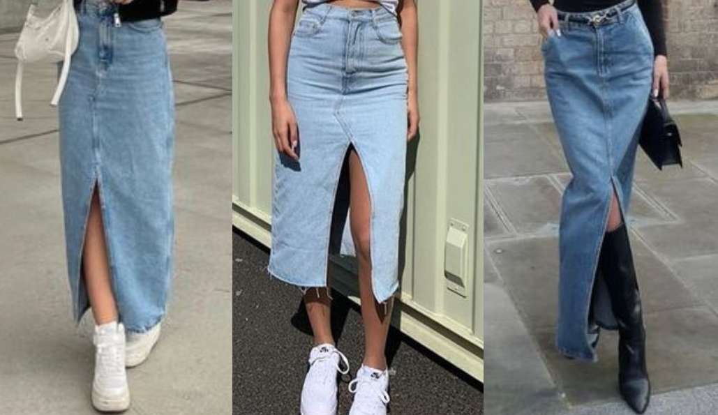 Long denim skirt wins space in the closet of fashionistas