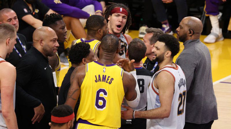 LeBron James loses his temper and pushes rival