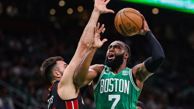 Celtics run over Heat, and Jaylen Brown sends a message