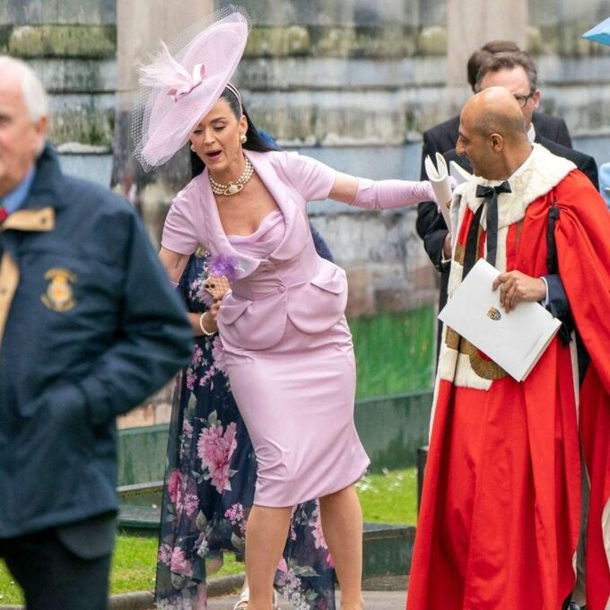 Katy Perry loses balance at King Charles ceremony and nearly