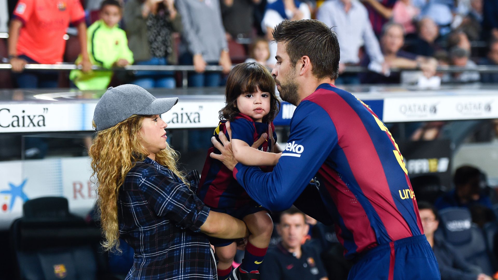 Piqué and Shakira together with their son Milan (Credit: Getty Images)