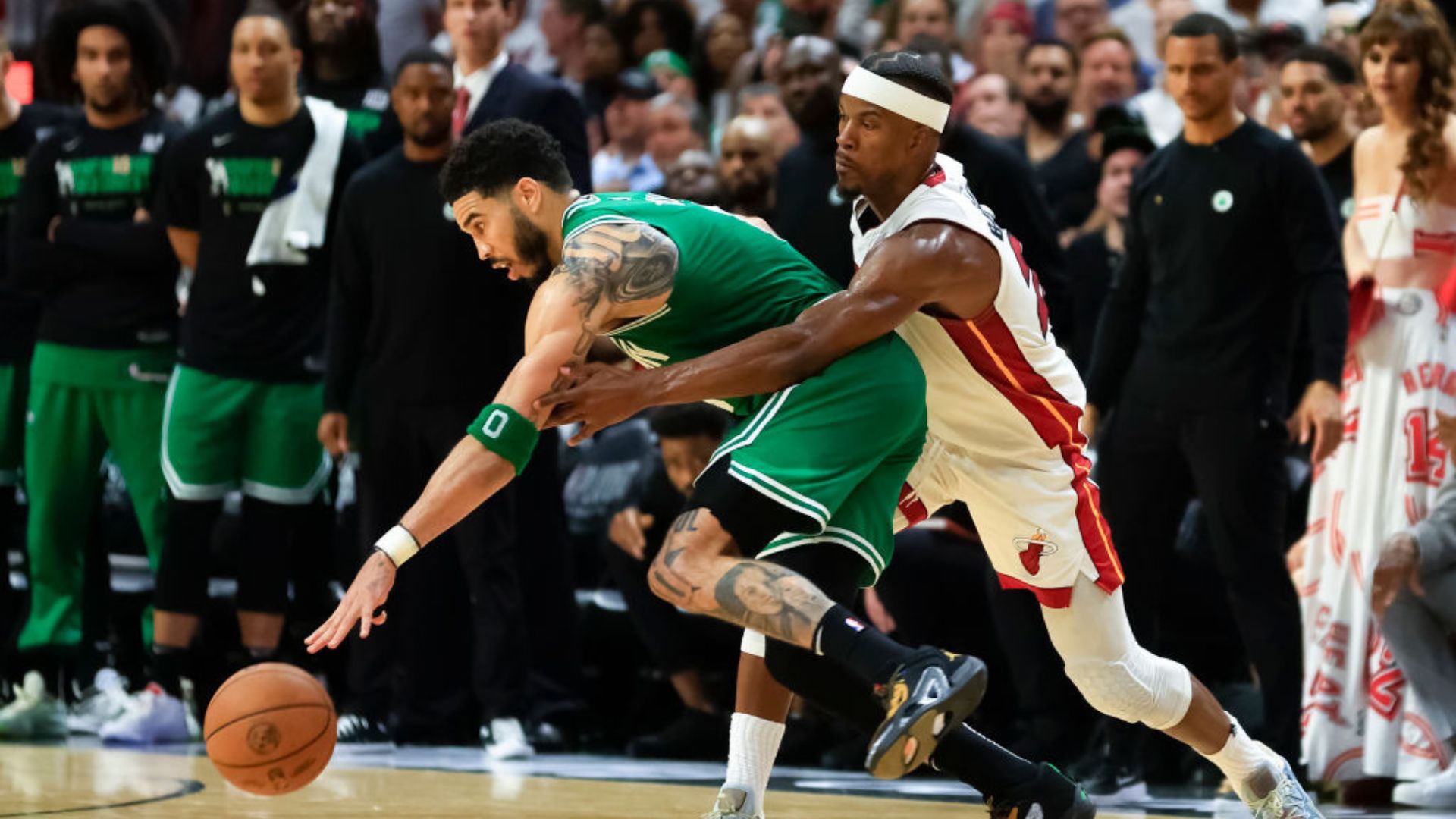 Celtics v Heat in action