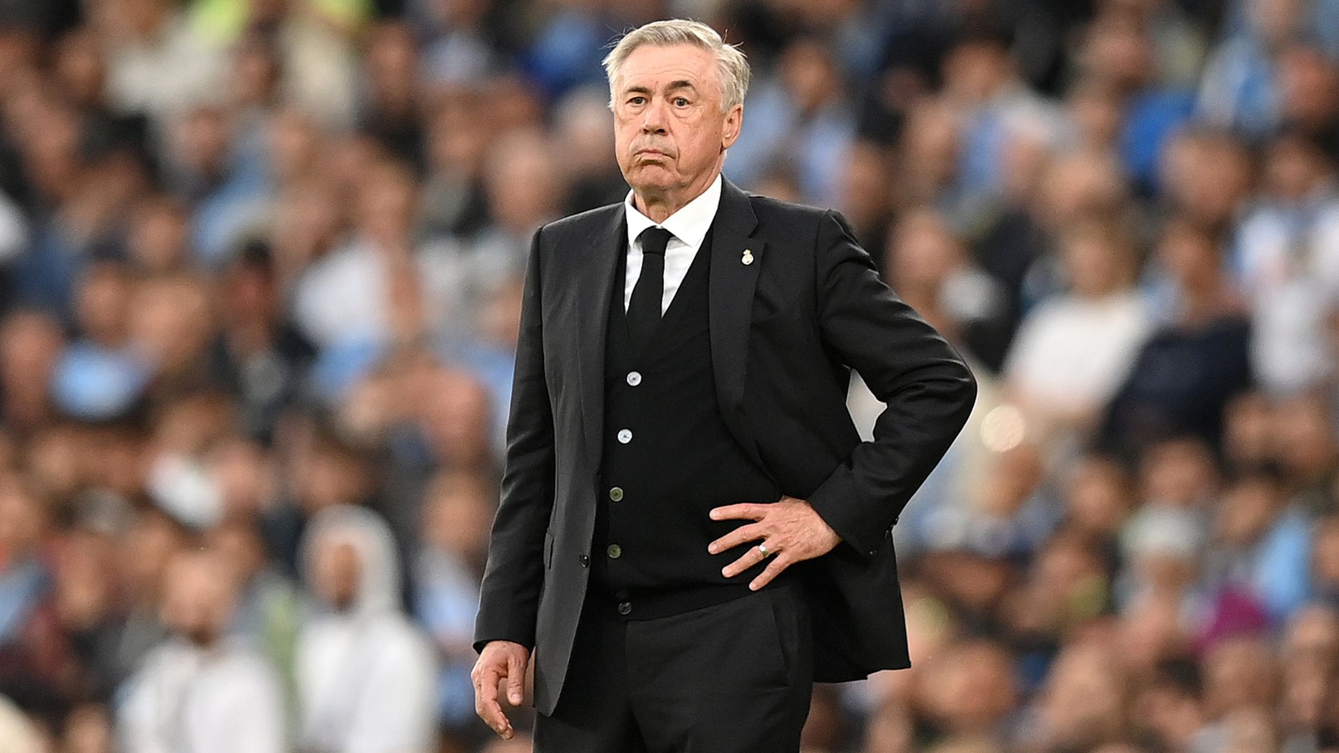 Ancelotti during a Real Madrid match (Credit: Getty Images)
