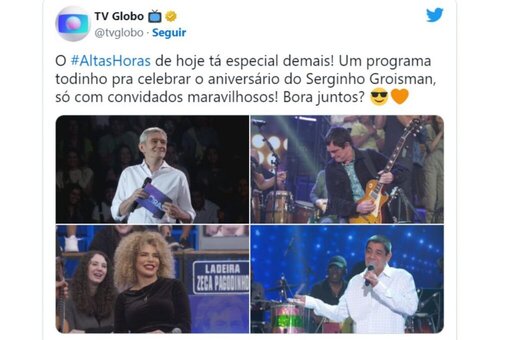 Tributes to Serginho Groisman at Altas Horas