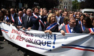 French crowd unites in support of mayor after violent attack