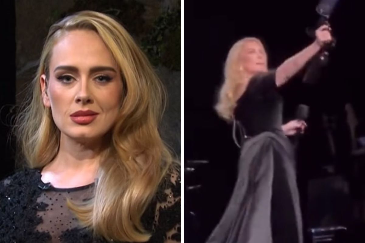 Adele threatens fans who try to throw something onstage during