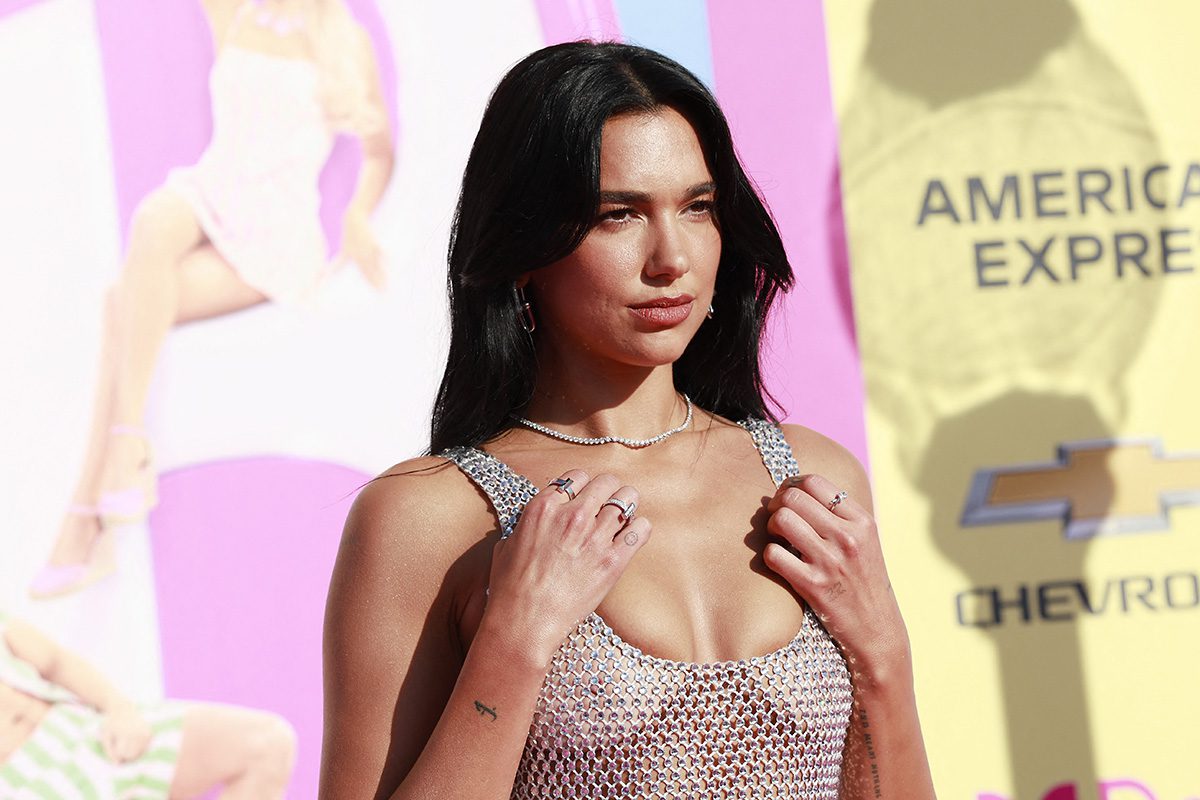 Dua Lipa wears a transparent look and leaves her breasts