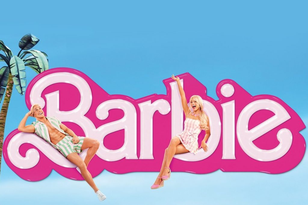barbie movie logo with ryan gosling and margot robbie