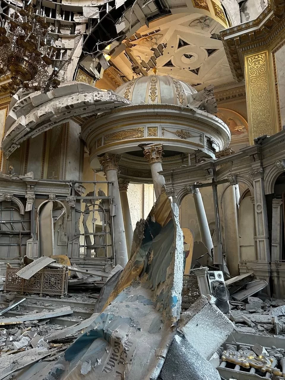   Transfiguration Cathedral in Odessa destroyed by Russians 
