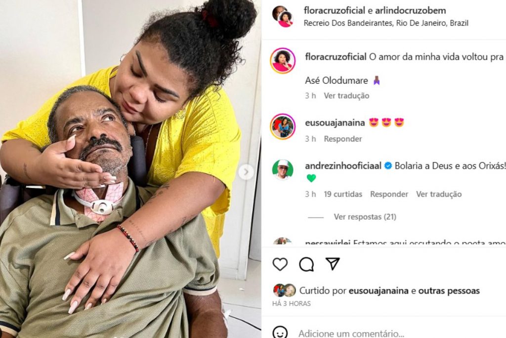Flora Cruz posts the first photo of her father at home, after hospital discharge