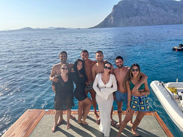 Cristiano Ronaldo is enjoying a boat trip with his family