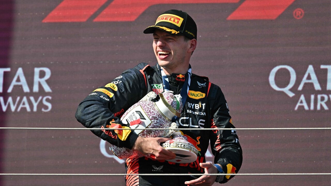 Damaged trophy! Max Verstappen takes home broken prize after bizarre