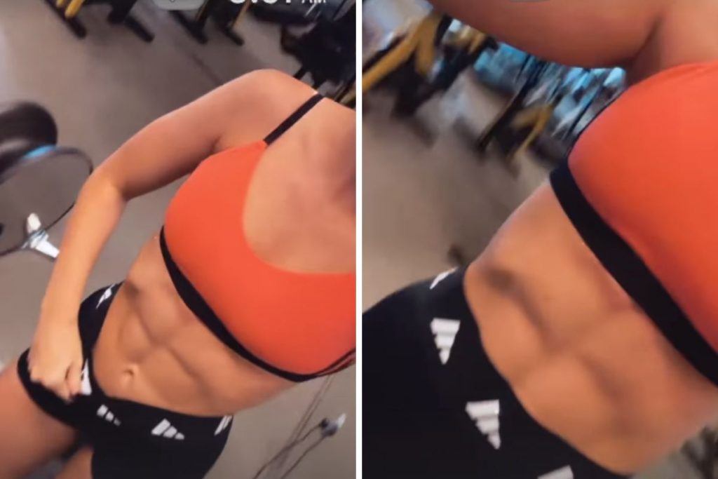 Jade Picon shows defined abs