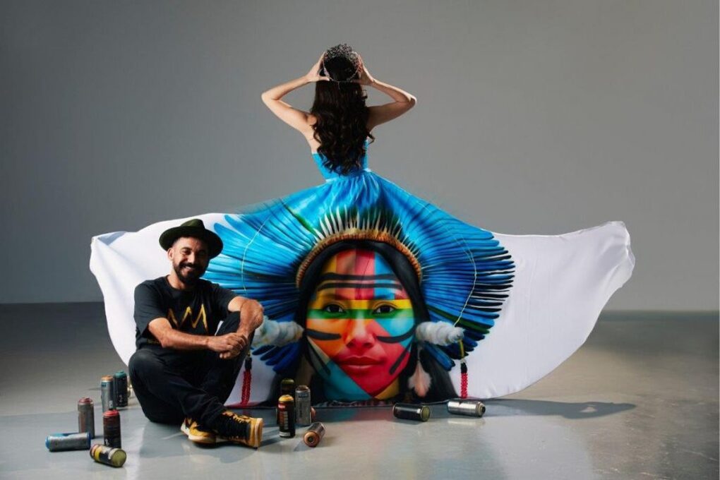 Eduardo Kobra painted the dress of Miss Brazil 2022, Mia Mamede