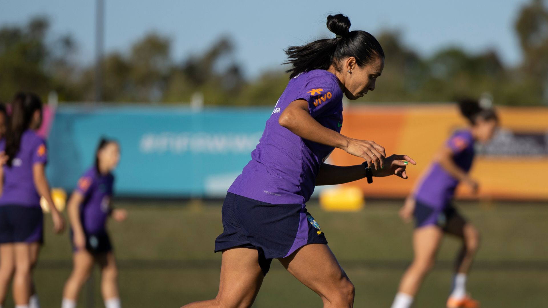 Marta in training for the Brazilian National Team