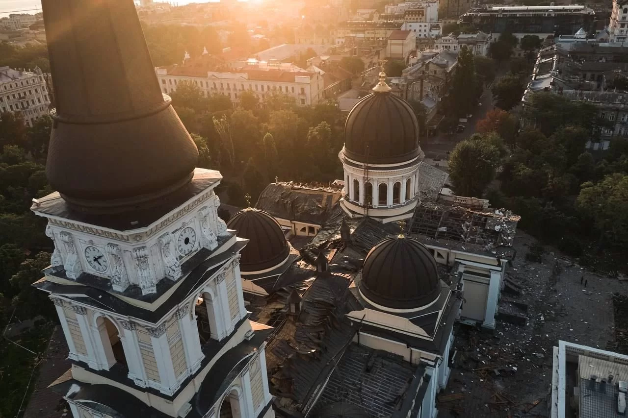 Transfiguration Cathedral in Odessa destroyed