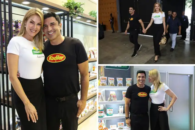 Ana Hickmann and Edu Guedes appear hand in hand at