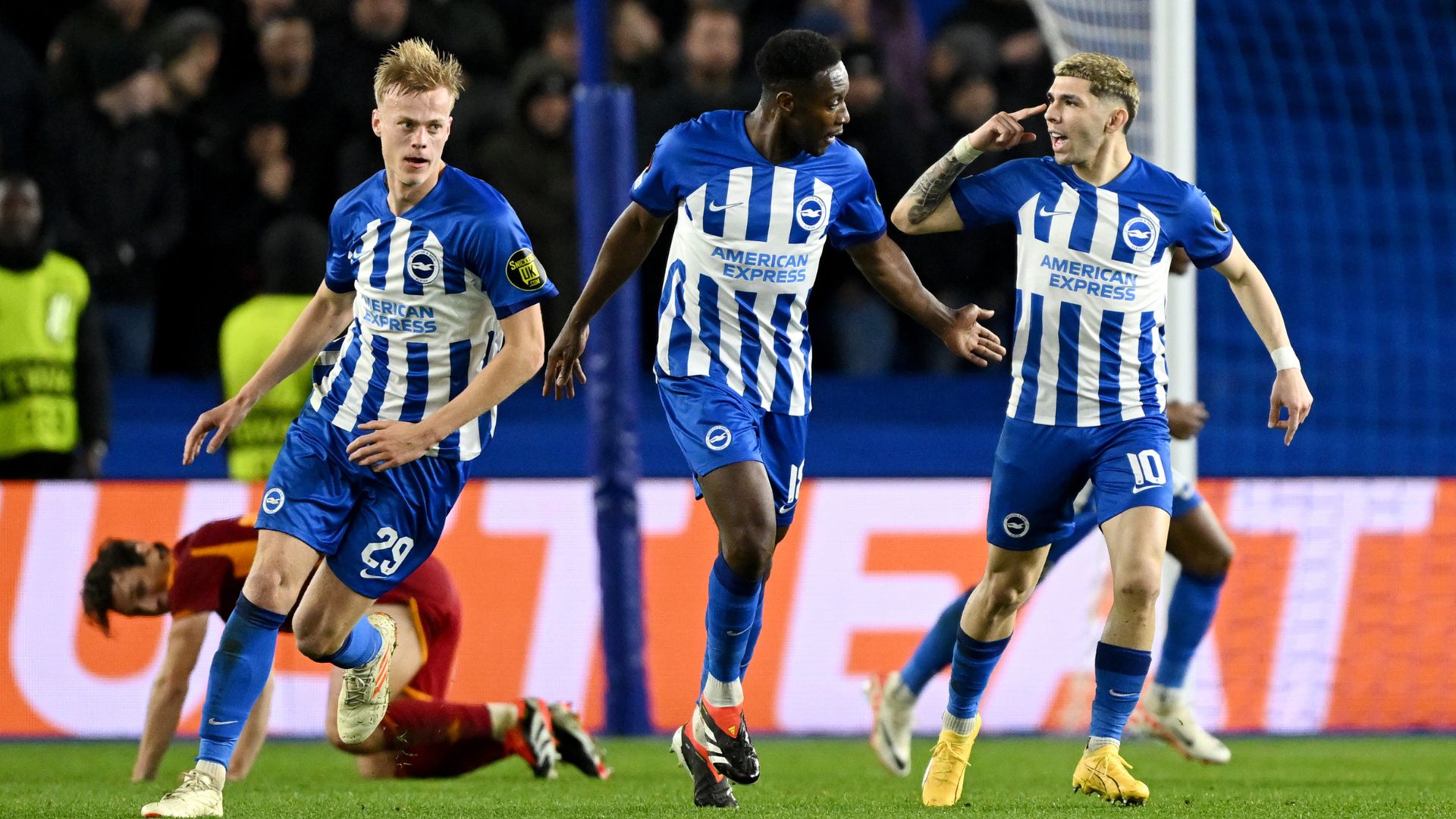 Danny Welbeck scored Brighton's only goal in those two games against Roma (Credit: Getty Images)
