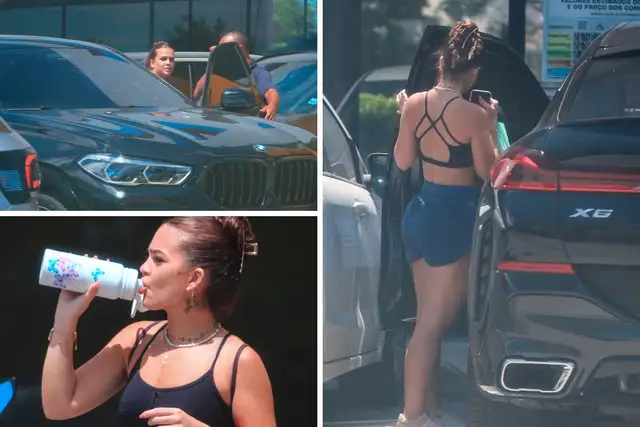 Mel Maia is caught leaving the gym in a luxury
