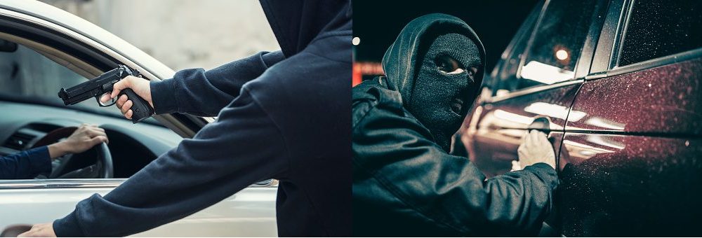 What is the difference between robbery and car theft?