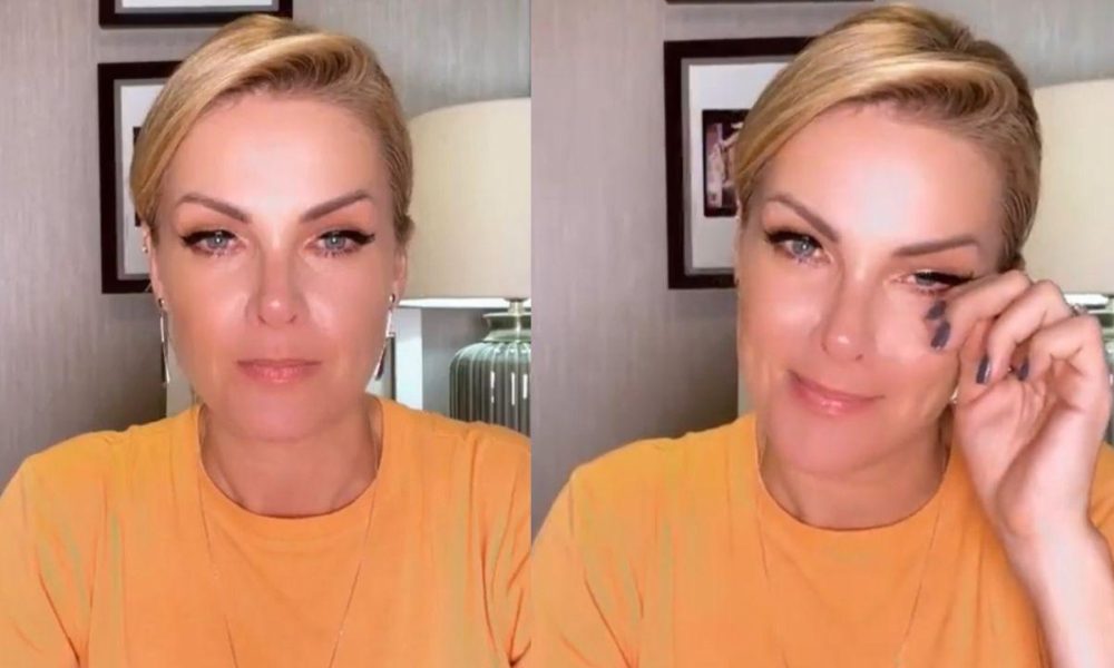 Ana Hickmann cannot contain her tears live against violence against