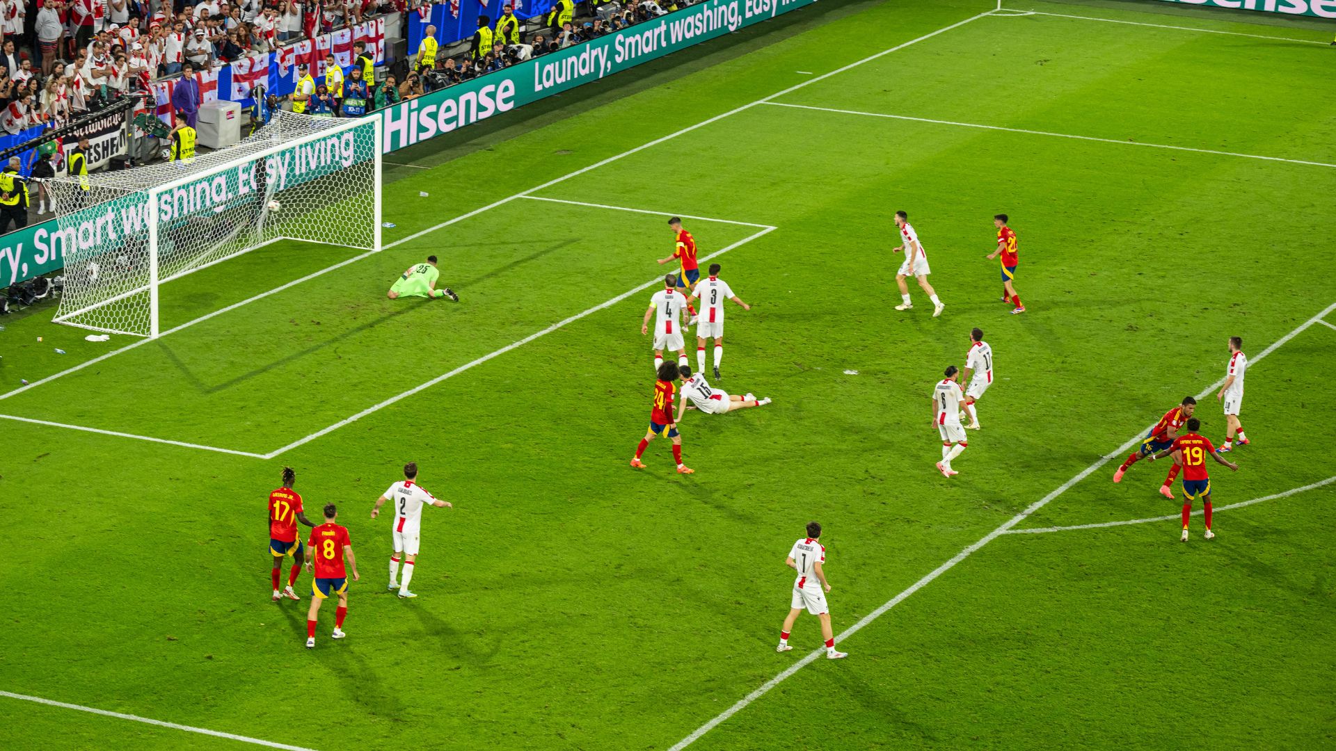 Moment of Rodri's goal against Georgia