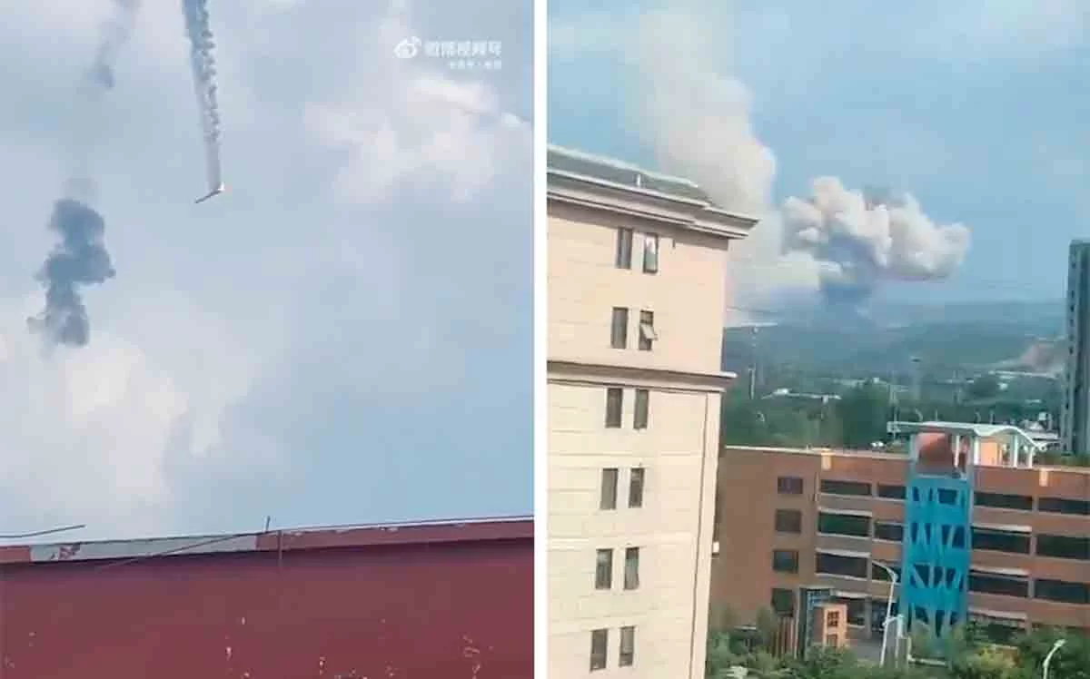 China rocket explosion moment