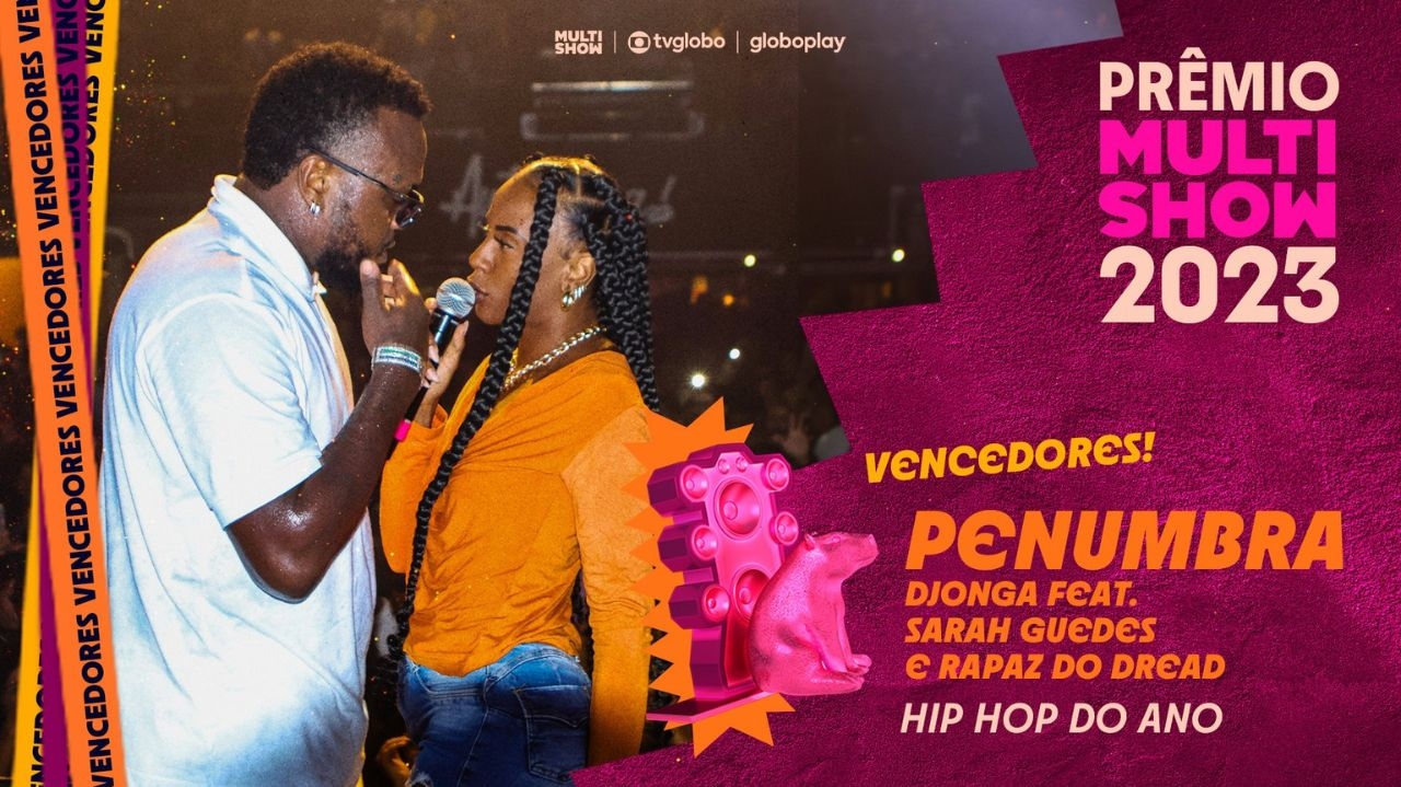 Djonga and Sarah Guedes win the Hip Hop of the Year