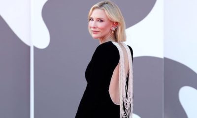 Cate Blanchett wears a jumpsuit with a low back