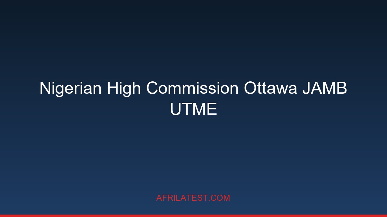 JAMB UTME centre in Ottawa