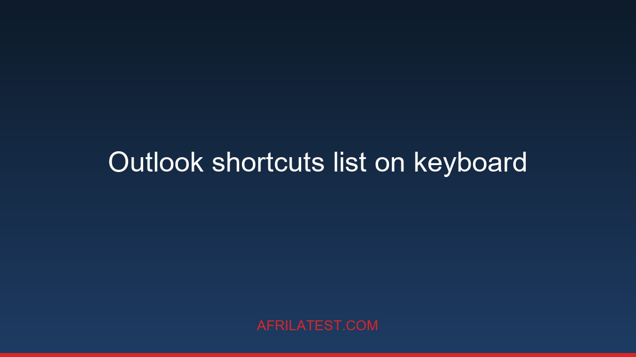 Outlook shortcuts